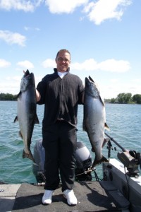 Rob with a couple nice Chinook Salmon